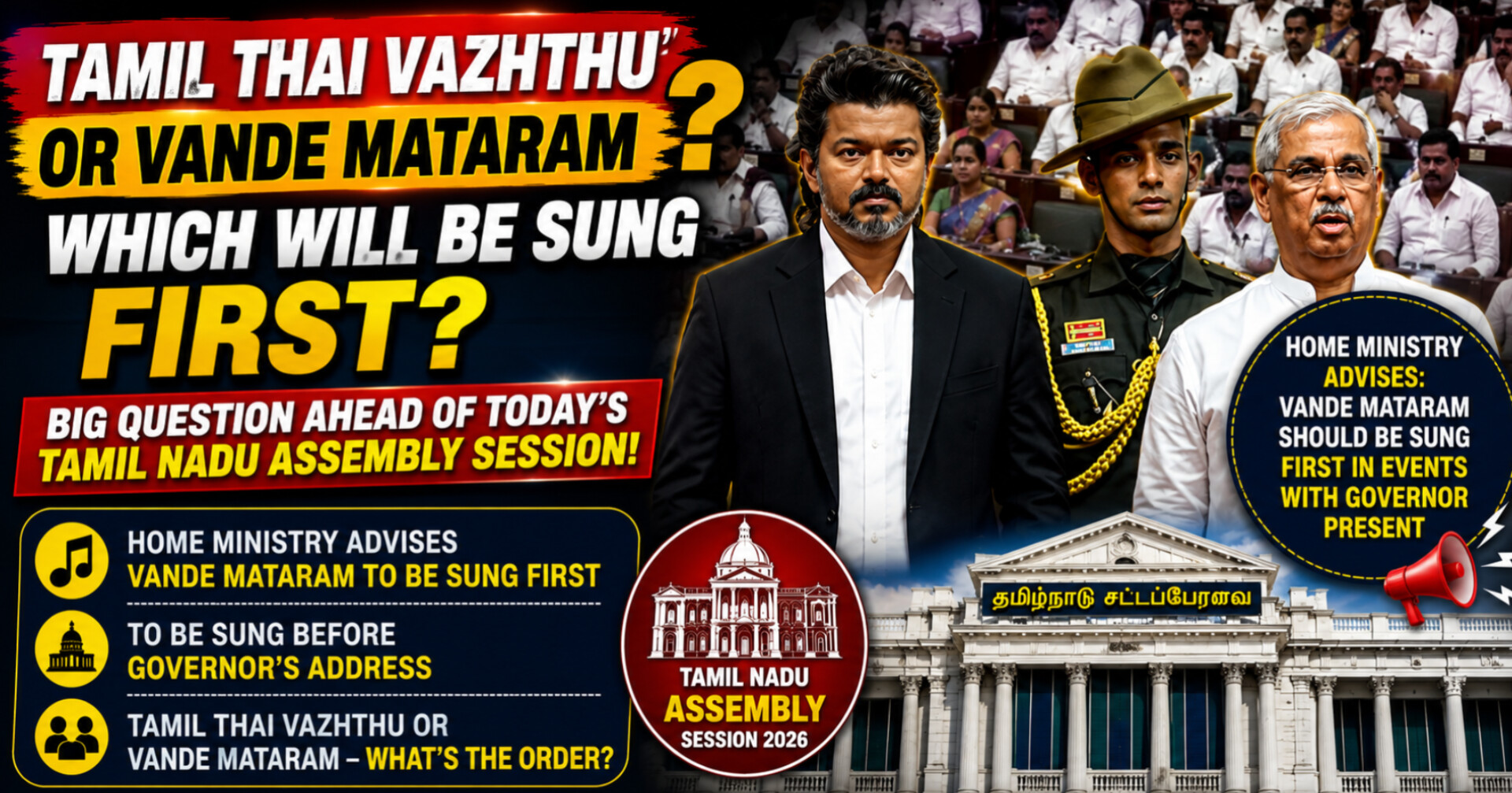 Tamil Thai Vazhthu or Vande Mataram First? Debate Surrounds Tamil Nadu Assembly Session